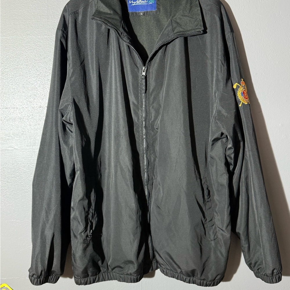 Black Myrtle Beach Gold Windbreaker Jacket size L